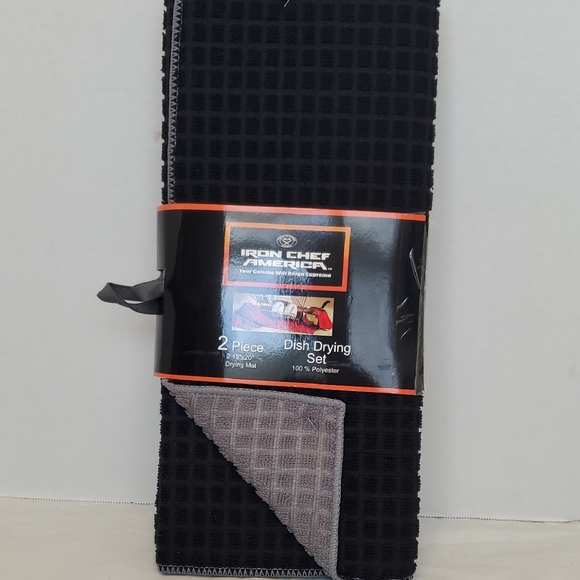 Iron Chef America Other - Black & Gray 2-Piece Dish Drying Set